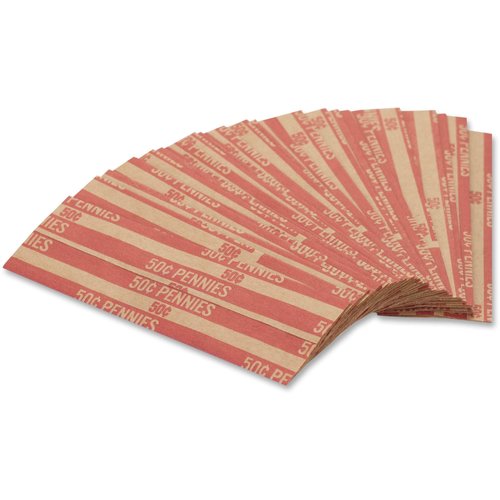Coin-Tainer 30001 Flat Coin Wrappers, Pennies, 50, 1000 Wrappers/Box