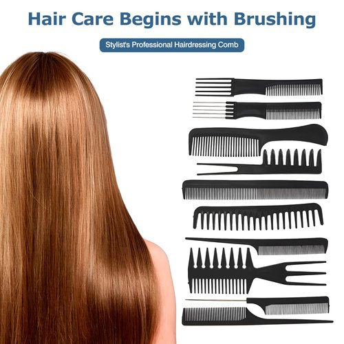 10PCS Styling Hair Comb Hair Stylists Professional Styling Comb Set Variety Pack Great for All Hair Types & Styles
