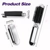 1 Pack Travel Hair Brush with Mirror Folding Hair Brush Collapsable Pocket Size Brush Mini Hair Brush Massage Comb Compact Hair Brush Hair Styling Tools for Gym,Trip,Purse,Swimming (Removable Mirror)