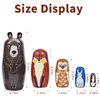 Tngan Nesting Dolls, 5Pcs 6" Tall Russian Nesting Dolls, Handmade Matryoshka for Kids, Wooden Stacking Toys for Christmas Home Wedding Party Decorations (Brown Bear)