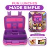 kinsho Bento Lunch Box for Kids Toddlers Girls, 5 Portion Sections Secure Lid, Microwave Safe BPA Free Removable Tray, Pre-School Kid Daycare Lunches Snack Container Ages 3 to 5, Pink Purple