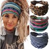 Sepniell Boho Bandeau Headbands Wide Knoted Hair Scarf Elastic Yoga Running Turban Headband Stretch Stripe Cloth Head Wraps Stylish Fabric Head Bands for Women 3 Pcs (Set 1)