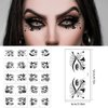 10 Pairs Halloween Eye Shadow Eyeliner Tattoo Stickers Face Eye Makeup Tattoos Eyeliner Decals Black Spider Web Skull Bat Eyeliner Fake Temporary Tattoos for Women Halloween Masquerade Party Supplies