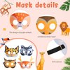 Leitee 4 Sets Safari Party Favors Animal Mask and Capes Jungle Theme Mask Cosplay Capes Wild Safari Birthday Decorations Zoo Animal Costumes for Kids Girls Boys Dress up Christmas Supplies, 4 Styles