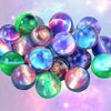 Pllieay 24PCS Galaxy Bouncy Balls, Space Bouncy Balls Bulk 32mm Space Theme Bouncy Balls for Kids Party Favors, Christmas Gift Bag Filling