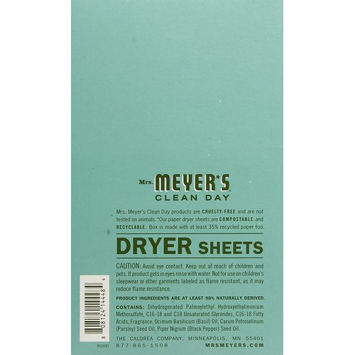 Mrs. Meyer's Clean Day Dryer Sheets - Basil - 80 ct - 2 pk