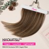 REECHO 12" Invisible Wire Hair Extensions with Thinner Softer Lace Weft Adjustable Size Removable Secure Clips in Short Straight Secret Hairpiece for Women - Chocolate Brown with Highlights