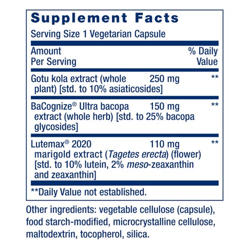 Life Extension Quick Brain Nootropic, 30 vegetarian capsules—Enhanced brain performance, learning and retention, brain supplement- 1-Daily, gluten-free, non-GMO