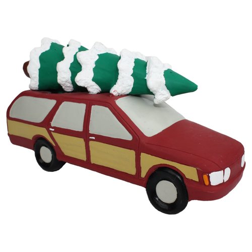 Multipet Station Wagon with Tree Latex Squeaking Dog Toy, 7.5 Inches
