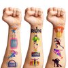 115 PCS Running Temporary Tattoos Birthday Party Decorations Supplies Favors Sport Marathon Finish Line Run Themed Decor Stickers For Boys Girls Gift School Prizes Rewards