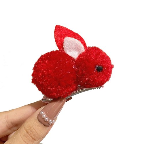 Cute cartoon rabbit hair clip three-dimensional soft plush rabbit hair clip suitable for fine hair to fix cute rabbit hair claw hair clip