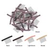 YTBYT 24 Pcs Wig Combs to Secure Wig 6-Teeth Wig Comb Wig Clips with Cloth for Making Wig Caps Wigs (Brown)
