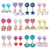 ELEMIRSA 12 Pairs Clip On Earrings Girl Party Favor Princess Clip on Earrings Pretend Play Unicorn Earrings for Little Girl Kids Toddlers Jewelry Set