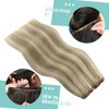 YoungSee Sew in Hair Extensions Real Human Hair Highlight Human Hair Weft Extensions Light Brown with Blonde Highlight Smooth Weft Hair Extensions Real Human Hair no Tangle 20Inch 100G