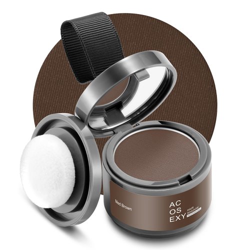 Acosexy Root Touch Up Powder, Hairline Shadow Concealer for Women's Eyebrows and Men's Beard Lines, Covers Bald Spots (Medium Brown)