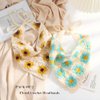 Urieo 2 Pcs Floral Crochet Headband Knitted Hair Bandana Party Daily Tie Back Hair Scarf Floral Bandana Headband for Women Girls (Yellow+Blue)
