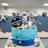 28 Pieces Astronaut Space Cake Toppers Outer Space Astronaut Figurines Planet Rocket Satellite Pearl Balls and Stars Kids Space Theme Decorations for Birthday Party Supplies Baby Shower