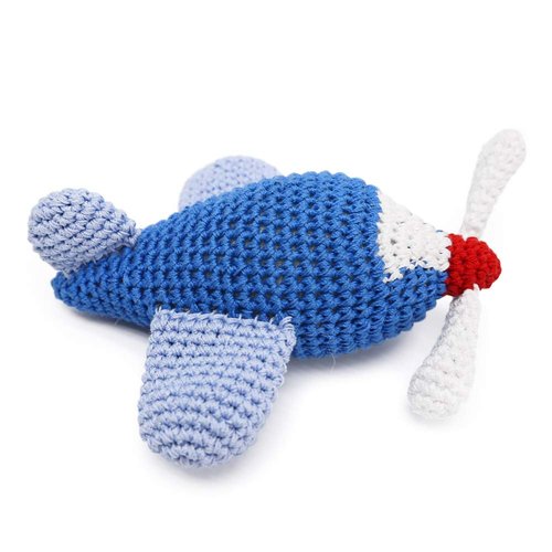 Cotton Crochet Squeaky Dog Toy - Airplane