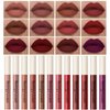 MAEPEOR Matte Liquid Lipstick Set 12PCS Smooth Creamy Velvet Lipstick Long-Lasting Waterproof Smudgeproof Lip Gloss for Women and Girls (Matte, 12PCS-01)