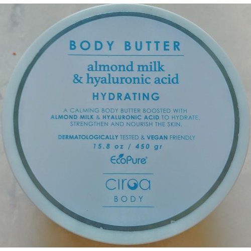 Ciroa, ALMOND MILK & HYALURONIC ACID, BODY BUTTER, 15.8 oz (450gr) Hydrating, (Pack of One)
