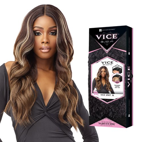 Sensationnel Vice Lace Front Wigs - 5 inch Deep part synthetic wig preplucked hairline – VICE Unit 16 (LT613/PINK)