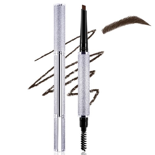 Boobeen Eyebrow Pen Waterproof Eyebrow Pencil Long Lasting Dark Brown Eyebrow Filler Pencil with Spoolie Brush, Creates Natural Eye Brows Makeup Effortlessly