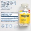 Solaray Magnesium Asporotate 400 mg, Chelated Magnesium Supplement for Bone Health, Muscle & Nerve Function Support