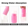 Jeymei 4-Pack Damp Clean Duster Sponge, Sponge Cleaning Brush, Duster for Cleaning Blinds, Glass, Baseboards, Vents, Railings, Mirrors, Window Track Grooves and Faucets Pink Non-Scratch Sponges
