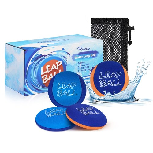 Ryaco Leap Ball Water Skipping Ball Pool Balls - 4 Pack Bouncing Ball Beach Ball for All Ages - Extreme Water Bathing Fun with Your Friends & Family at The Beach, Lake, Pool, River or Lake