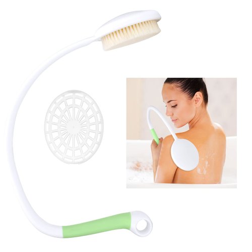 LYIGEOL 27.5” Back Bath Brush with Long Curved Long Handle,Shower Brush with U-Shaped for Cleaning,Body Scrubber for Elderly,Disabled, Post-Surgery,Limited Mobility,Spine Pain,Frozen Shoulder