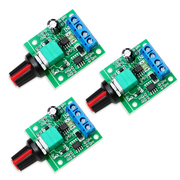 WayinTop 3pcs PWM Low Voltage Motor Speed Controller DC 1.8V 3V 5V 6V 12V 2A 1803BK 1803B Adjustable Driver Switch with Speed Control Knob (Pack of 3)