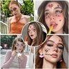 Halloween Face Temporary Tattoos Face Stickers Day of the Dead Makeup Tattoo Stickers Eye Shadow Stickers Spider Spiderweb Temporary Face Stickers for Women Halloween Accessories Tattoo Decals 10Pcs