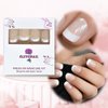ELEVENAIL Natural Beige Nude White Press on Nails Short Squoval French Nail Tips False Nails Easy Wear Salon Manicure Reusable UV Gel Fake Nails DIY Nail Art at home