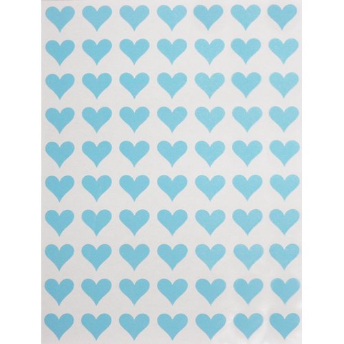 Royal Green Mini Hearts Stickers for Decoration 1/2 inch Colored Label Hearts for Arts, Crafts, Party Supplies, and Scrapbooking, 1050-Pack (Light Blue)
