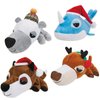 MPP Adorable Soft and Cuddly Fat Heads Holiday Animal Squeaker Plush Dog Toy (White Polar Bear)