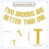 Two Grooms are Better Than One Banner, Bachelorette Party Decorations/Cheers to Luv, Gay Wedding Shower Engagement Party Supplies Gold Glitter