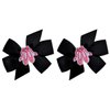 Ballet Slipper 3 inch Grosgrain Bow Hair Bow Set Ballerina Recital Gift (Black Set)