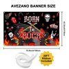 Avezano Born to Rock Banner 1950's Rock and Roll Birthday Party Decorations Born to Rock Music Theme Birthday Party Decorations Supplies 70.8 x 43.3 Inch
