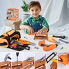 Magic4U Kids Tool Set, 52PCS Toddler Tool Set with Electric Drill Toy & Kids Tape Measure, Pretend Play Construction Toys Costume with Kids Tool Belt, Toy Tool Bag for Boy Girls Age 3-8