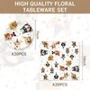 Egami 40pcs Pet Dog birthday Party Supplies,include 20 dessert plate, 20 Napkin,Used for dog birthday Party Decoration (White pet dog)