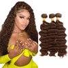 Color #4 Bundles Dark Brown Deep Wave Human Hair Bundles 32 32 32 Inch 8A Grade Brazilian Unprocessed Virgin Hair Color #4 Loose Deep Bundles Human Hair Chocolate Brown Bundles Hair Weave