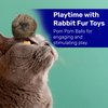Kats'N Us Jumbo Pom Pom Cat Toy 5-Pack – Natural Color - Real Rabbit Fur for Interactive Play, Training, and Indoor Fun.