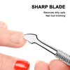 2 Pcs Cuticle Pusher Cutter and Remover, Professional Double Ended Stainless Steel Dual Head Cuticle Pusher Tool Nail Care Polish Remover Cuticle Trimmer, Durable Manicure and Pedicure Tool (Silver)
