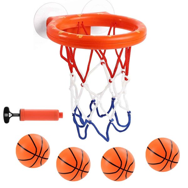 CYFIE Bath Toys Toddler, Bathtub Basketball Hoop for Kids Girls Boys, Suction Cup Shower Basketball Hoops for Shooting Ball Games