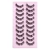 DSLONG 10 Pairs Cluster Lashes D Curl Russian Strip Lashes Fluffy False Eyelashes Individual Natural Wispy Lashes DIY Eyelashes Extension At Home