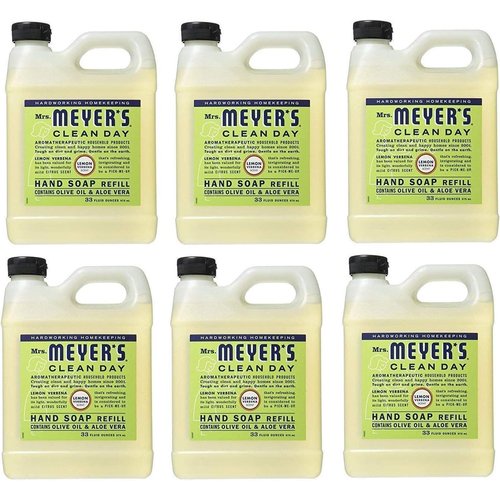 Mrs. Meyer's Liquid Hand Soap Refill Lemon Verbena 33 Fl Oz (Pack of 6)
