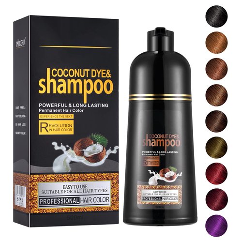 Agthyuve Coconut Oil Hair Dye Shampoo, Dark Coffee Hair Dye 16.9 Fl Oz, Instant Hair Color Shampoo, Hair Dye Shampoo 3 in 1 For Men & Women, Semi-permanent Hair Color (dark coffee)