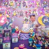 Daisy Duck Birthday Party Decoration, Daisy Duck Include Movie Theme Birthday Banner, Cake Topper, Latex Balloons for Fans Birthday Party Supplies