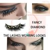 FQNing sparkle mink lashes with jewels, glamorous glitter rhinestone cat-eye eyelashes 4 pairs (Fancy Diamond)