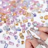 50 PCS Mixed Color Multi Shape Mini Nail Rhinestones Nail Charms,3D Heart Star Nail Design Nail Gems Nail Crystals Charms for Nails Shiny Zircon Nail Diamonds Nail Charm for Nail Art Nail Accessories
